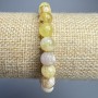 Yellow Opal Bracelet, Natural Stone Smooth Bead, Diameter 8mm+-, Length 18cm+- (Stretch)