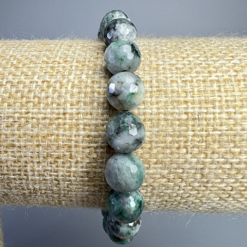 Lepidolite Bracelet Natural Stone Faceted Bead, Diameter 8.5mm+-, Length 18cm+- (Stretch)