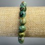 Chrysocolla Bracelet, natural stone smooth round beads, diameter 8.5mm+/-, length 18cm+/- (stretch)