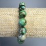 Chrysocolla Bracelet, Natural Stone Smooth Round Beads, Diameter 10mm+-, Length 18cm+- (Stretch)