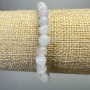 Aquamarine Bracelet, natural stone faceted round beads, diameter 6mm+/-, length 18cm+/- (stretch)