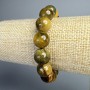 Yellow Pietersite Bracelet, natural stone smooth round beads, diameter 12.5mm+/-, length 18cm+/- (stretch)