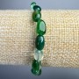 Green Agate Bracelet, natural stone tumbled beads, diameter 6x8mm+/-, length 18cm+/- (stretch)