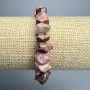 Rhodonite Bracelet, natural stone faceted rondelle, diameter 10x7mm+/-, length 18cm+/- (stretch)