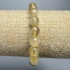 Rutilated Quartz (Tiger Hair) Bracelet, natural stone smooth round beads, diameter 8mm+/-, length 18cm+/- (stretch)