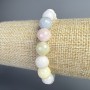 Morganite Bracelet, Natural Stone Faceted Bead, Diameter 10mm+/-, Length 18cm+/- (Stretch)