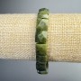 Canadian Jadeite Bracelet, Natural Stone Faceted Rectangle, 9x10x5.5mm+/-, Length 18cm+/- (Stretch)