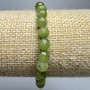 Canadian Jadeite Bracelet, Natural Stone Faceted Bead, Diameter 6mm+/-, Length 18cm+/- (Stretch)