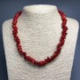 Natural Coral Necklace, Tumbled Oval, Diameter 10x3mm+/-, Length 45cm+