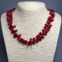 Natural Coral Necklace, Grain Beads, Diameter 13x6mm+/-, Length 50cm+/- with Clasp and Extension Chain