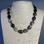 Necklace Jasper Picasso natural stone oval, diameter 13x18x6mm+-, length 49cm +