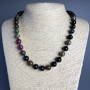 Necklace Tourmaline natural stone smooth round bead, diameter 10mm+-, length 50cm +