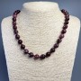 Necklace Rubellite Tourmaline natural stone faceted round bead, diameter 10mm+-, length 50cm +