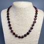Necklace Rubellite Tourmaline natural stone faceted coin, diameter 10x6mm+-, length 50cm +