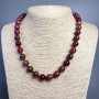 Necklace Tourmaline Polychrome smooth round bead, diameter 10mm+-, length 49cm +