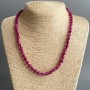 Raspberry Tourmaline Necklace, Smooth Bead, Diameter 6mm+/-, Length 50cm+