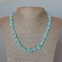 Aquamarine Necklace, natural stone chips, diameter 9x4mm+/-, length 47cm+