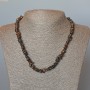 Bronzite Necklace, natural stone chips, diameter 7x3mm+/-, length 47cm+
