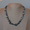 Snowflake Obsidian Necklace, natural stone chips, diameter 9x4mm+/-, length 47cm+