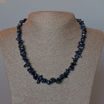 Aventurine “Cairo Night” Necklace, natural stone chips, diameter 9x4mm+/-, length 45cm+/- with clasp