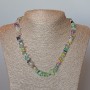 Fluorite Necklace, natural stone tumbled beads, diameter 8x3mm+/-, length 47cm+