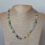 Fluorite Necklace, Natural Stone Tumbled, Diameter 9x4mm+/-, Length 48cm+