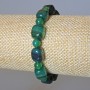 Green Agate Bracelet natural stone bar bead, diameter 9x12mm+/-, smooth round bead, diameter 6mm+/-, length 18cm+/- (stretch)