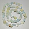 Rock Crystal and Aquamarine Beads, Natural Raw Stone Tumbled, Diameter 6x8mm+/-, Length 40cm+/- on a Strand
