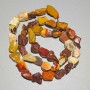 Mookaite Jasper Beads, Natural Raw Stone Tumbled, Diameter 8x10mm+/-, Length 40cm+/- on a Strand