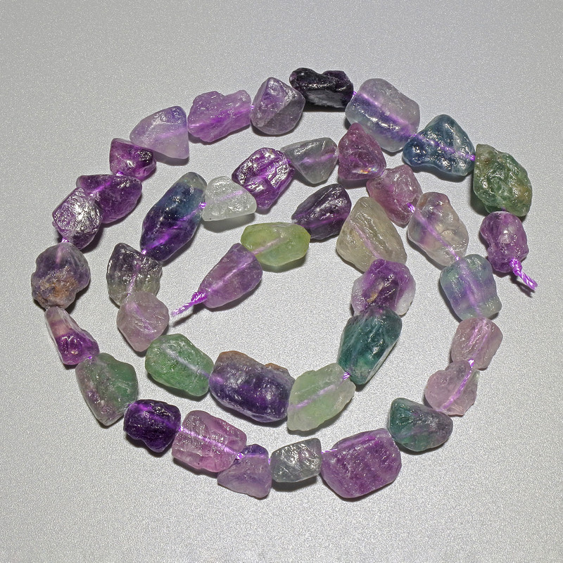 Fluorite Beads, Natural Raw Stone Tumbled, Diameter 8x10mm+/-, Length 38cm+/- on a Strand