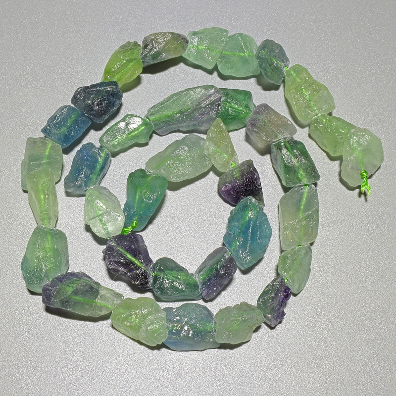 Fluorite Beads, Natural Raw Stone Tumbled, Diameter 10x12mm+/-, Length 40cm+/- on a Strand