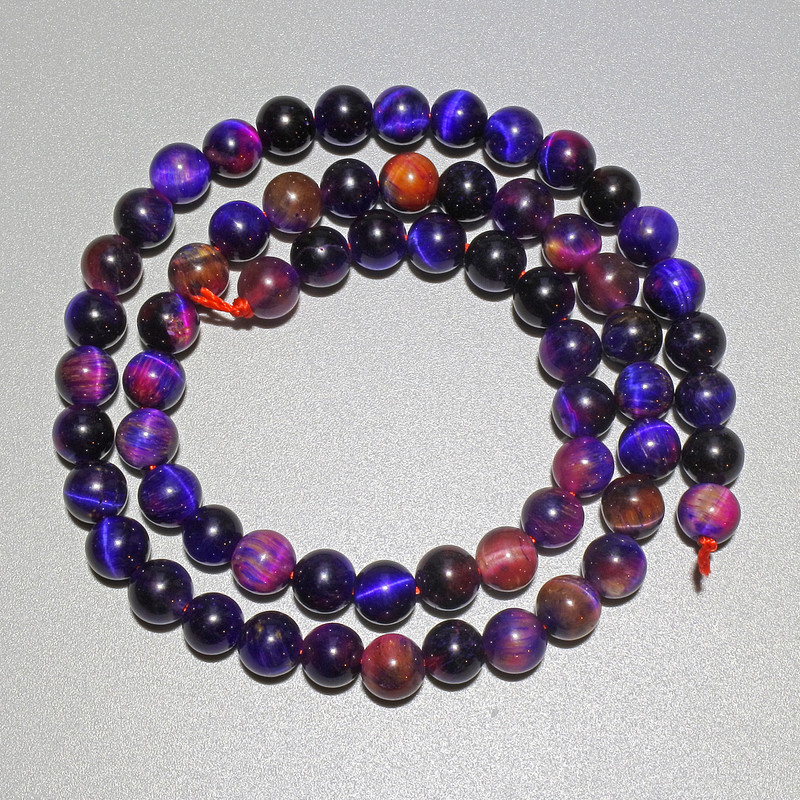 Multicolour Cat's Eye Beads, Natural Stone Smooth Round, Diameter 6mm+/-, Length 38cm+/- on a Strand