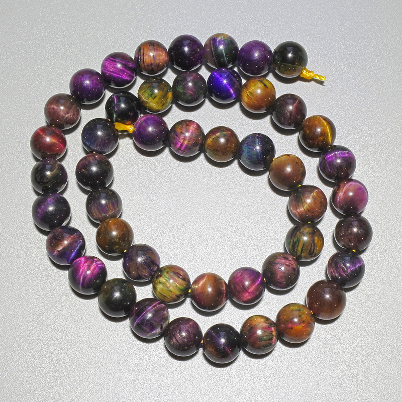 Multicolour Cat's Eye Beads, Natural Stone Smooth Round, Diameter 8.5mm+/-, Length 38cm+/- on a Strand