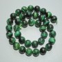 Green Cat's Eye Beads, Natural Stone, Smooth Round, Diameter 10mm+/-, Length 38cm+/- on a Thread