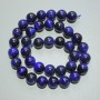 Blue Cat's Eye Beads, Natural Stone, Smooth Round, Diameter 10mm+/-, Length 38cm+/- on a Thread