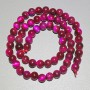 Raspberry Cat's Eye Beads, Natural Stone, Smooth Round, Diameter 6.5mm+/-, Length 38cm+/- on a Thread
