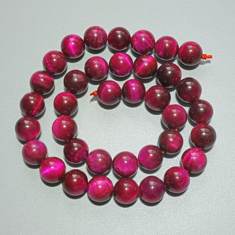 Raspberry Cat's Eye Beads Natural Stone Smooth Round, Diameter 10mm+-, Length 38cm+- on a Strand