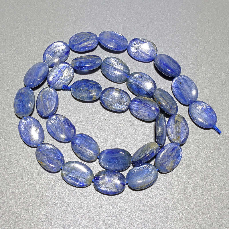 Kyanite Beads Natural Stone Oval, Diameter 10x14mm+-, Length 40cm+- on a Strand