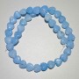 Beads Aquamarine natural stone heart, diameter 10x10x5mm+/-, length 37cm+/- on fishing line