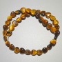 Tiger's Eye Beads Natural Stone Heart, diameter 10x10x5mm+-, length 37cm+- on nylon thread