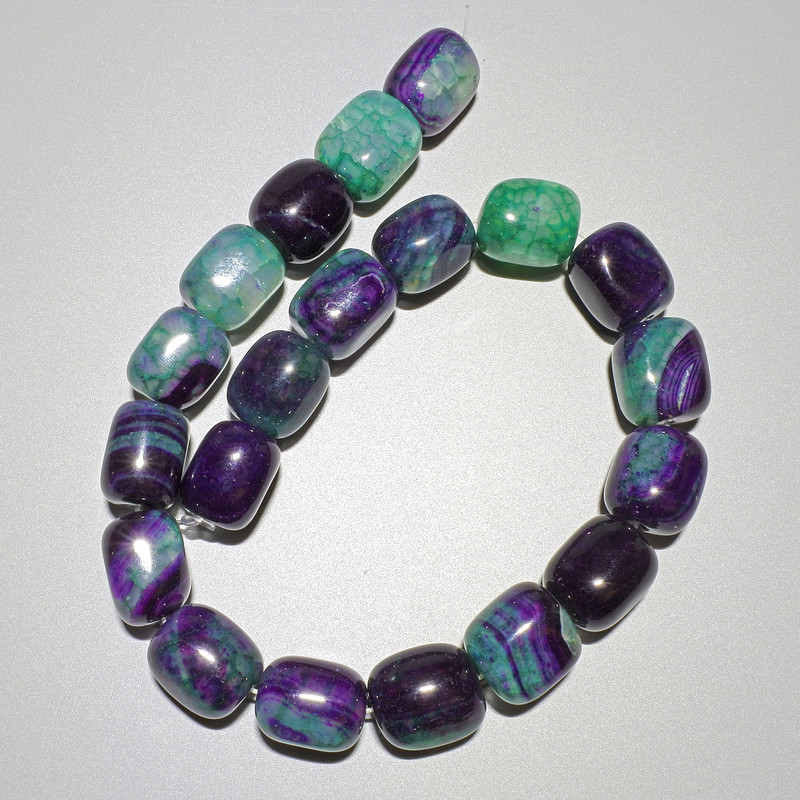 Beads Agate natural stone bar, diameter 16x19mm+/-, length 38cm+/- on fishing line