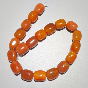 Beads Carnelian natural stone bar, diameter 15x19mm+/-, length 38cm+/- on fishing line