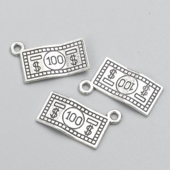 Jewellery Finding Pendant "Money" 7x13mm, Pack of 25pcs+/-, 20g