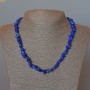 Lapis Lazuli Necklace natural stone tumbled, diameter 7x2mm+/-, length 47cm+