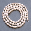 Small River Pearls on Thread, Diameter 4x4.5mm+/-, Length 36cm+
