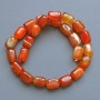 Orange Agate Natural Stone Bar Beads, Diameter 11x15mm+/-, Length 38cm+/- on Fishing Line