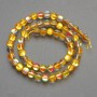 Opal Glass Beads Yellow Chameleon Smooth Round, Diameter 6.5mm+/-, Length 38cm+/- on Thread