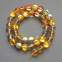 Opal Glass Beads Yellow Chameleon Smooth Round, Diameter 10mm+/-, Length 38cm+/- on Thread