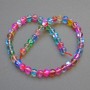 Beads Opal Glass Multicolour smooth round bead, diameter 6.5mm+/-, length 38cm +/- on thread