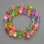 Beads Opal Glass Multicolour smooth round bead, diameter 10.5mm+/-, length 38cm +/- on thread